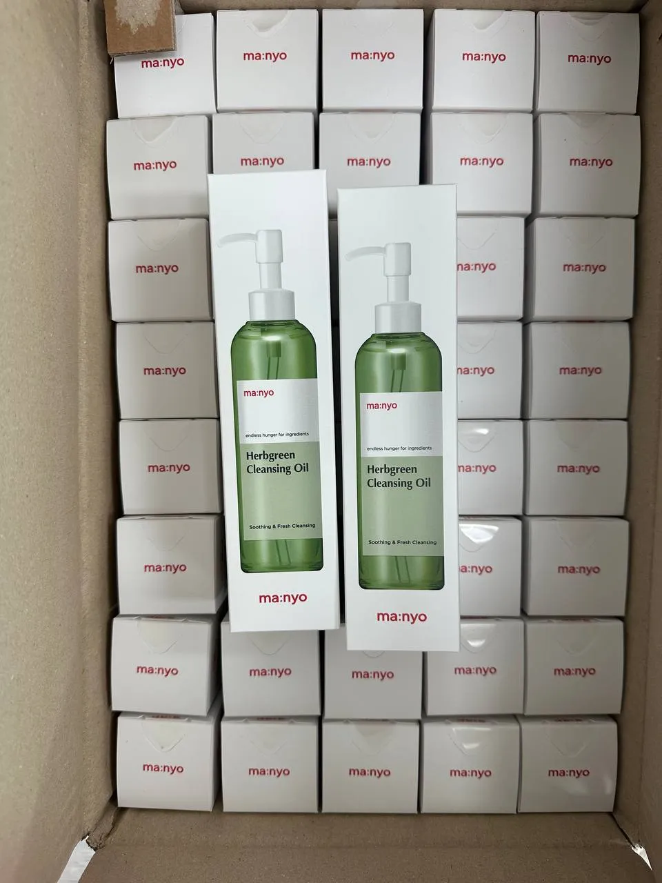 ma:nyo · Products in their shipping cartons